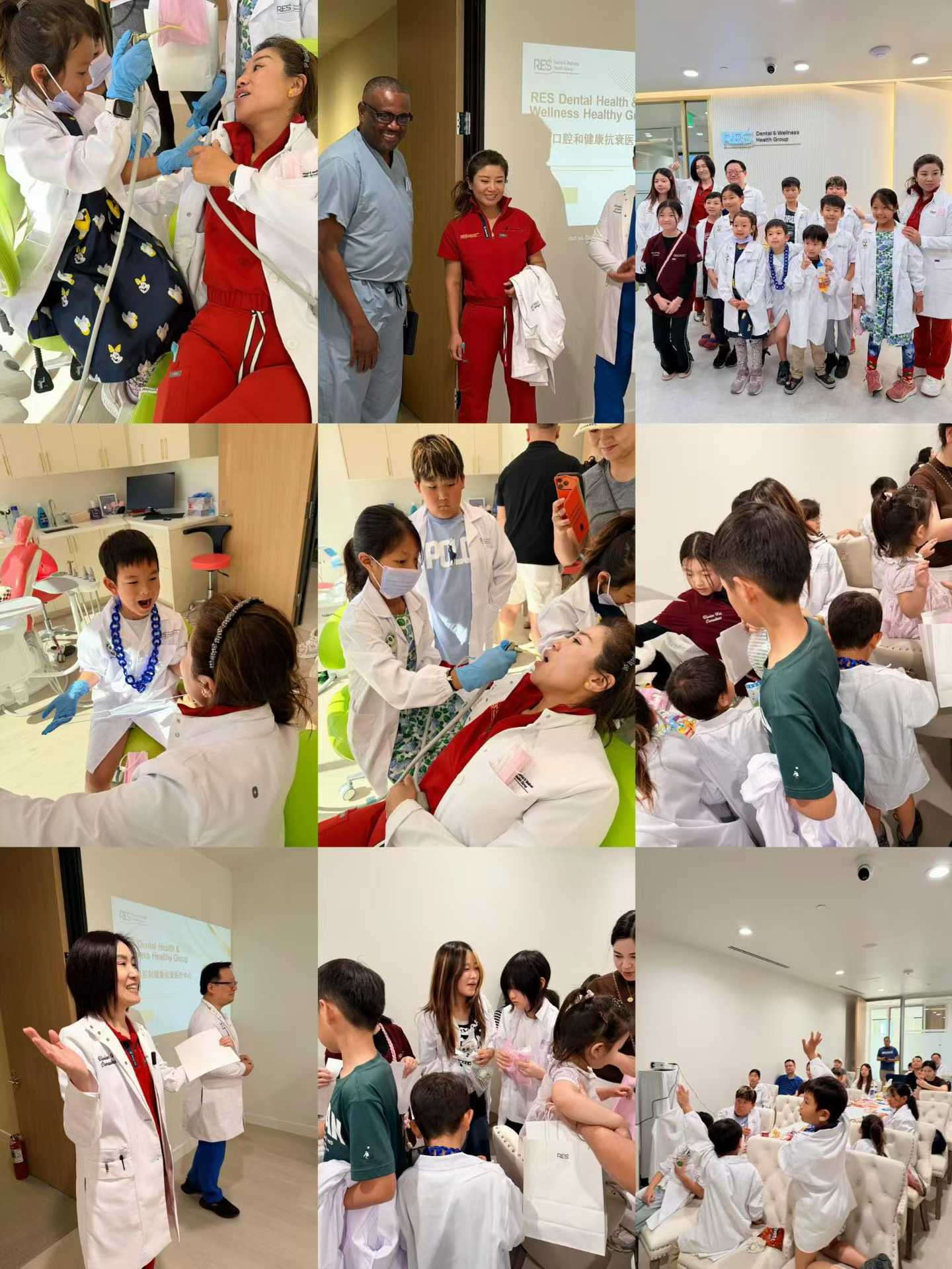 Kids dental education event collage