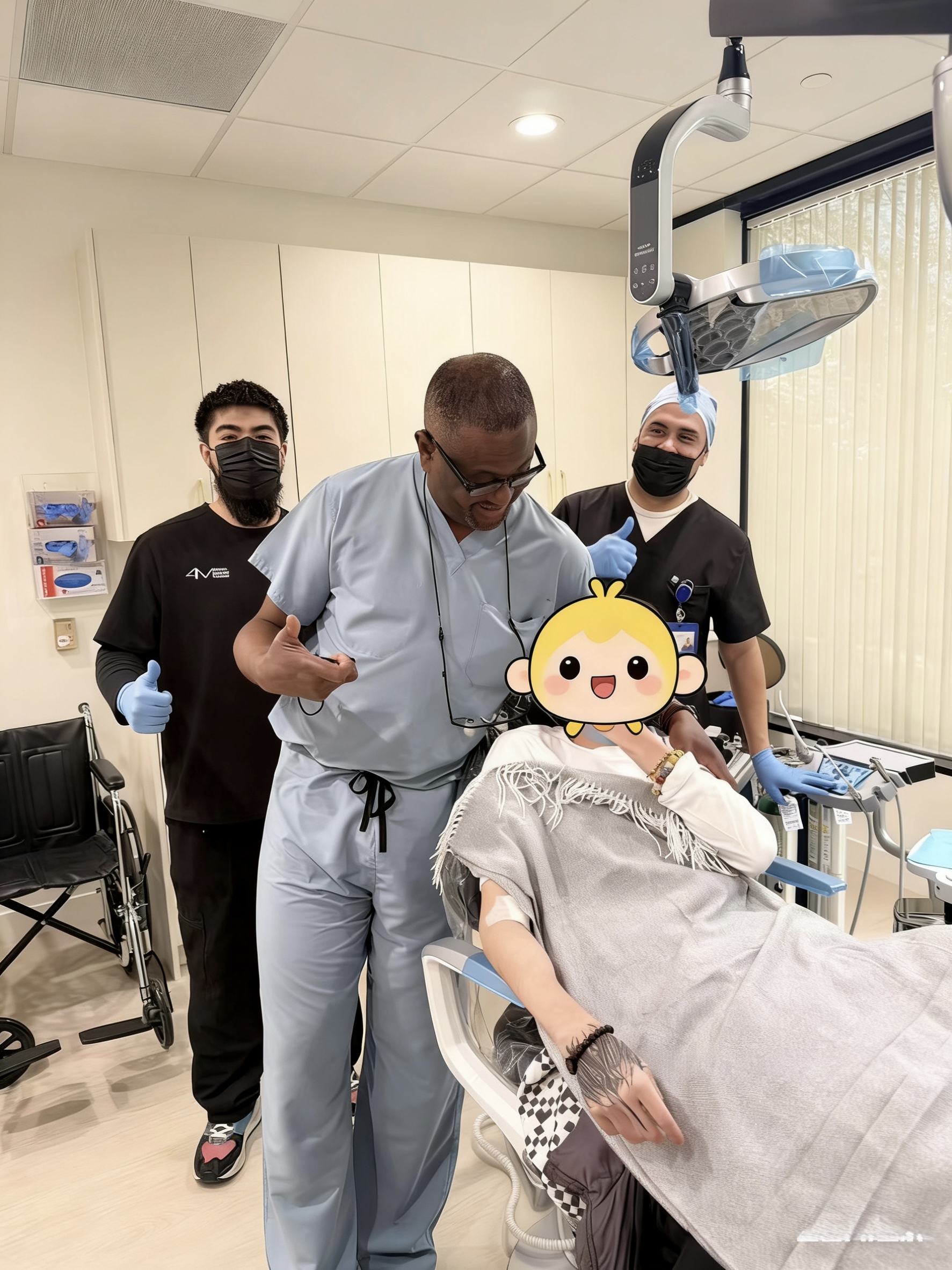 Surgery room with medical team
